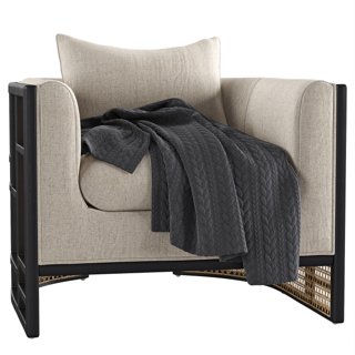 3D модель Upholstered Grid Back Chair для категории Мебель / Кресла - превью