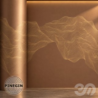 3D модель Панно Lines PINEGIN фреска обои «Течение» линии поталь фон Ncs артикул PL010 для категории Текстуры / Стены, обои.
