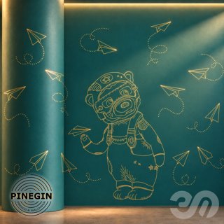 3D модель Панно Lines PINEGIN фреска обои «Авиатор» линии поталь фон Ncs артикул PL033 для категории Текстуры / Стены, обои.
