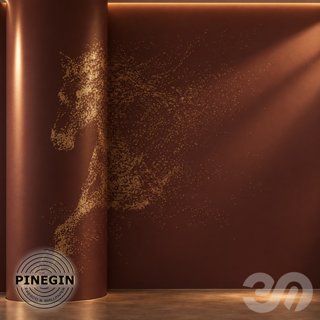 3D модель Панно Lines PINEGIN фреска обои «Конь» линии поталь фон Ncs артикул PL036 для категории Текстуры / Стены, обои.