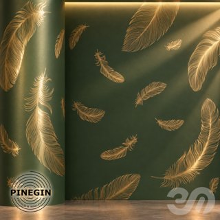 3D модель Панно Lines PINEGIN фреска обои «Перья» линии поталь фон Ncs артикул PL046 для категории Текстуры / Стены, обои.