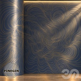 3D модель Панно Lines PINEGIN фреска обои «Лабиринт линий» линии поталь фон Ncs артикул PL047 для категории Текстуры / Стены.
