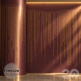 3D модель Панно Lines PINEGIN фреска обои «Золотой дождь» линии поталь фон Ncs артикул PL053 для категории Текстуры / Стены.