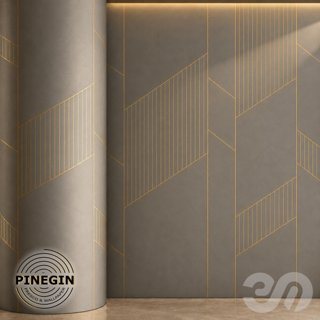 3D модель Панно Lines PINEGIN фреска обои «Архитектура линий» линии поталь фон Ncs артикул PL072 для категории Текстуры /.
