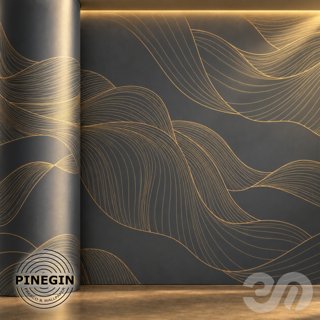 3D модель Панно Lines PINEGIN фреска обои «Линии ветра» линии поталь фон Ncs артикул PL083 для категории Текстуры / Стены.