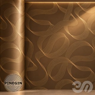 3D модель Панно Lines PINEGIN фреска обои «Петли волн» линии поталь фон Ncs артикул PL086 для категории Текстуры / Стены.