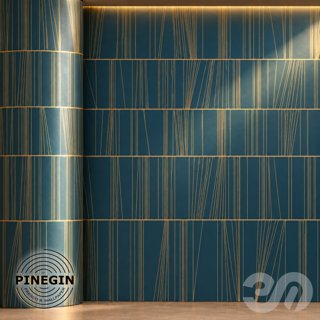 3D модель Панно Lines PINEGIN фреска обои «Линейная геометрия» линии поталь фон Ncs артикул PL087 для категории Текстуры /.