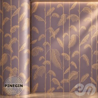 3D модель Панно Lines PINEGIN фреска обои «Тропический лес» линии поталь фон Ncs артикул PL094 для категории Текстуры /.
