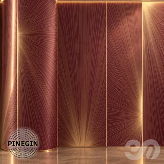 3D модель Панно Lines PINEGIN фреска обои «Лучи» линии поталь фон Ncs артикул PL095 для категории Текстуры / Стены, обои.