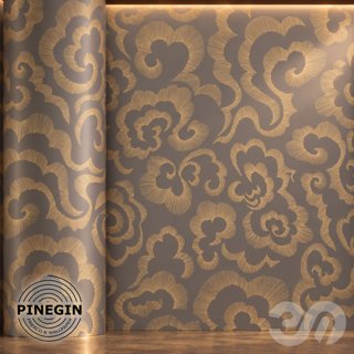 3D модель Панно Lines PINEGIN фреска обои «Орнамент облаков» линии поталь фон Ncs артикул PL118 для категории Текстуры /.