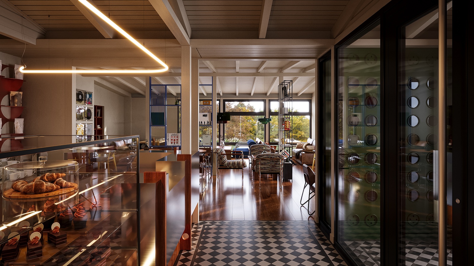 #CoffeBoom in Almaty | Interior design | Visualization - работа галереи 3dmetria в категории Дизайн интерьера