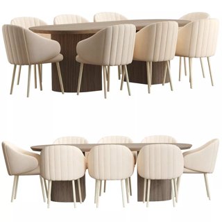 3D модель LXR 23 chair Osten Table для категории Мебель / Стол + стул - превью