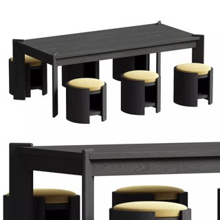 3D модель Madison Dining Set для категории Мебель / Стол + стул - превью