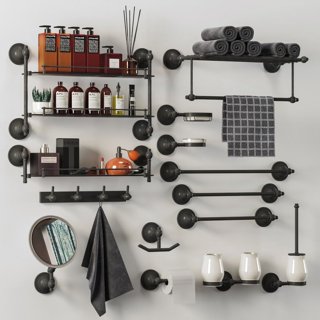 3D модель Bathroom Accessories01 для категории Санузел / Декор для санузла - превью