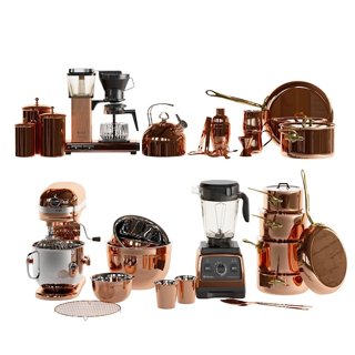 3D модель Williams Sonoma Copper Set для категории Кухня / Мелочь для кухни - превью