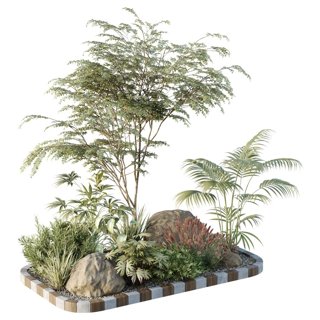 3D модель Hq Tree And Bush Garden Box Outdoor Vol 14 для категории Растения / Уличные растения - превью