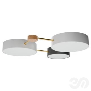 3D модель Потолочная люстра LIGHTERA Tizzo LE239PL-3WG для категории Освещение / Потолочный - превью