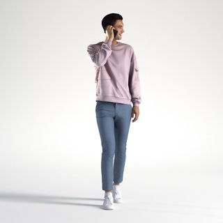 3D модель Man Casual Outfit Walking with Phone для категории Другие модели / Живые существа - превью