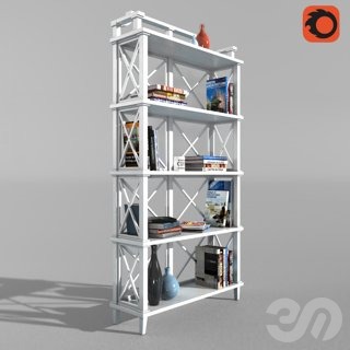 3D модель Стеллаж в классическом стиле для категории Мебель / Стеллаж - превью