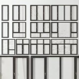 3D модель Modern Black Aluminum Window Models Collection для категории Другие модели / Окна - превью
