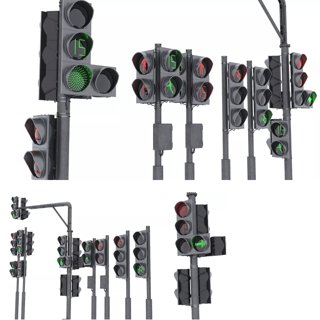 3D модель Traffic Lights Mega Pack для категории Экстерьер / Городская среда - превью