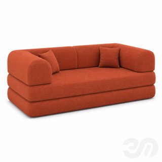 3D модель Диван SnapSofa вельвет оранжевый для категории Мебель / Диваны - превью