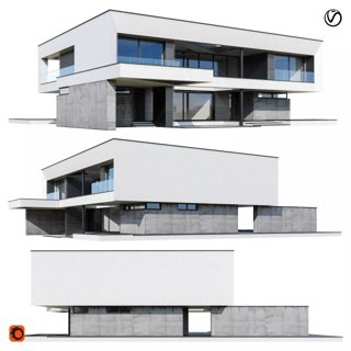 3D модель Modern house V171 для категории Экстерьер / Здание - превью