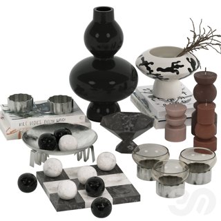 3D модель Декоративный набор для гостиной 5 для категории Декор / Декоративные наборы - превью