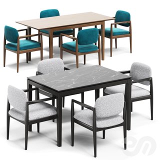 3D модель Стол МИЛФОРД 120 Стул Йоки SKDesign для категории Мебель / Стол + стул - превью