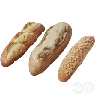 3D модель baguette для категории Кухня / Еда и напитки - превью