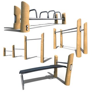 3D модель Exercise Machine Kompan для категории Экстерьер / Детская площадка - превью