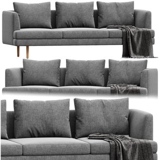 3D модель Miller Upholstered Sofa для категории Мебель / Диваны - превью