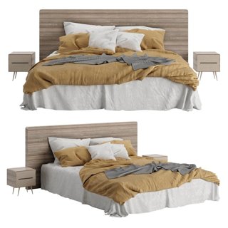 3D модель Wooden Bed 01 для категории Мебель / Кровати - превью