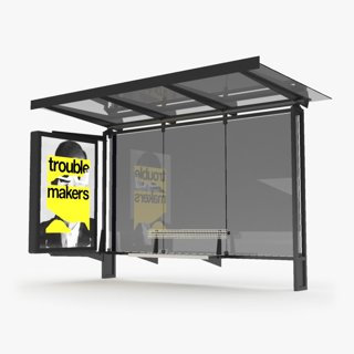 3D модель Modern Bus Stop для категории Экстерьер / Городская среда - превью
