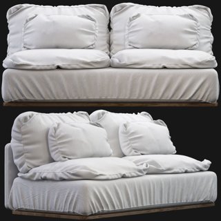3D модель Noha Sofa-white для категории Мебель / Диваны - превью