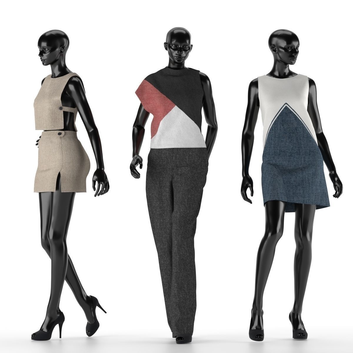 3D модель Mannequin Set 02 для категории Декор / Одежда - превью