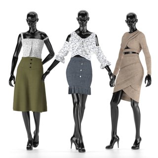 3D модель Mannequin Set 03 для категории Декор / Одежда - превью