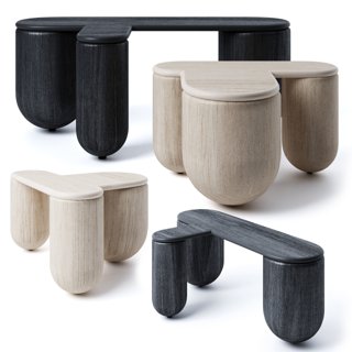 3D модель Hello Coffee Table 2-3 Set для категории Мебель / Журнальные столики - превью