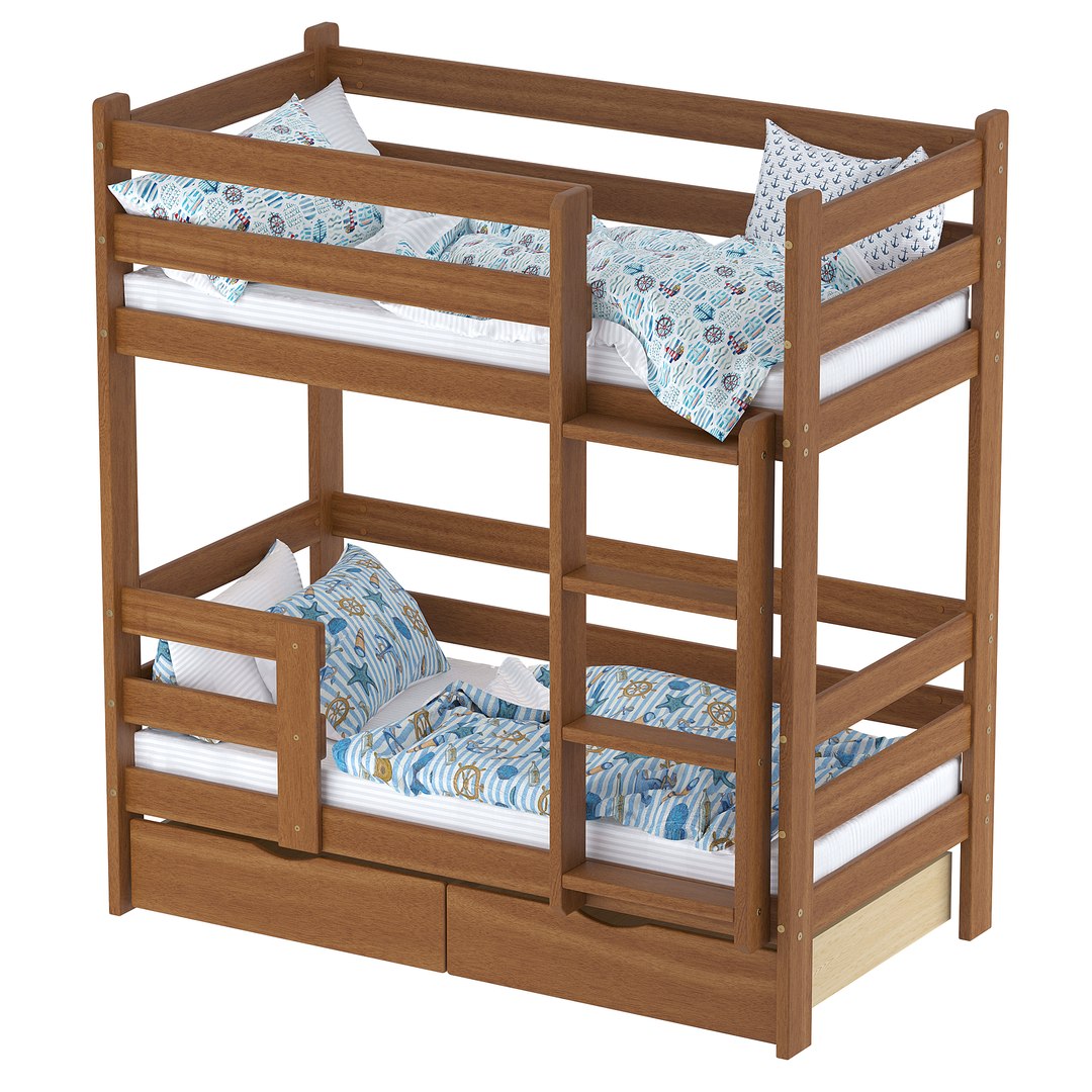 3D модель Bunk bed v2 для категории Детская / Кровати - превью