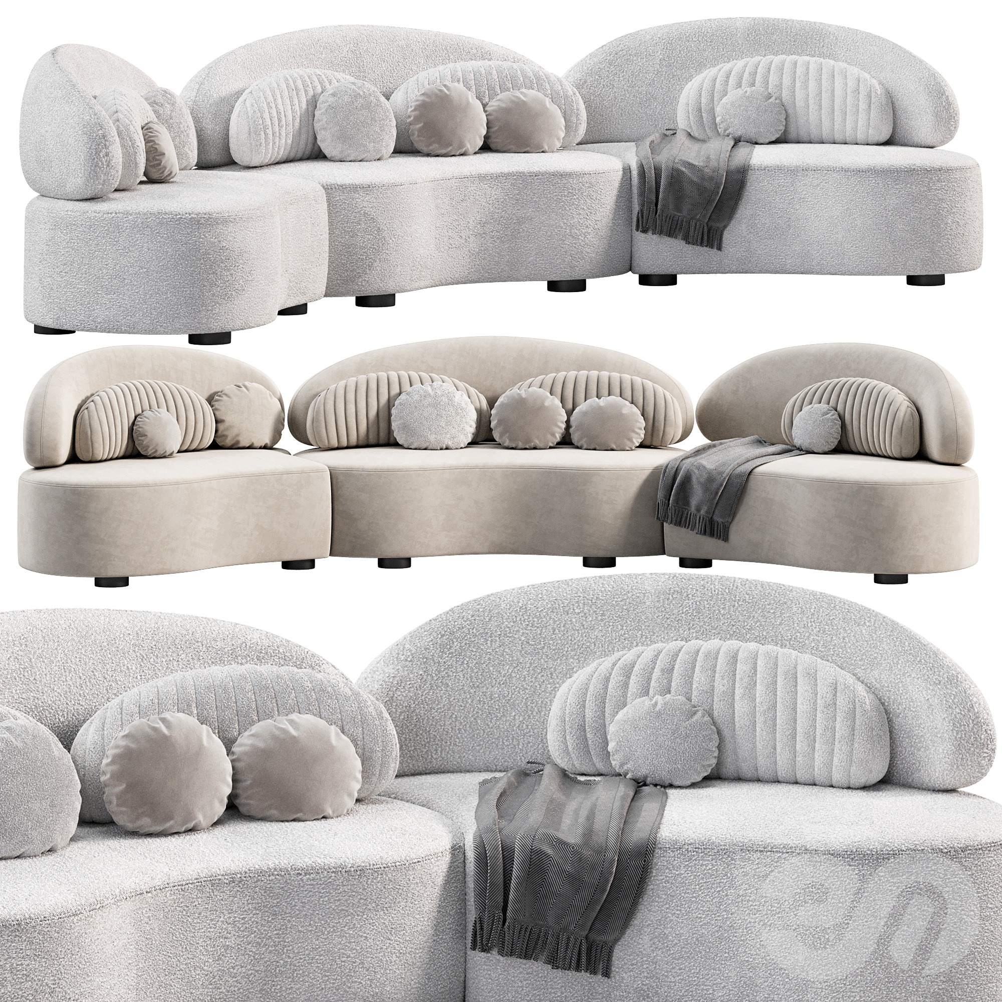 3D модель Modern Modular Sofa Velvet для категории Мебель / Диваны - превью