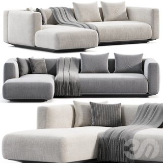 3D модель Flexform Grandemare Chaise Longue Sofa для категории Мебель / Диваны - превью
