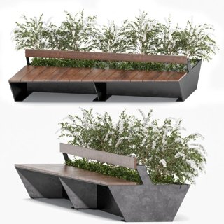 3D модель Street Furniture Zano Penrose Bench01 для категории Экстерьер / Городская среда - превью