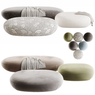 3D модель GALET Pouf By Giorgetti для категории Мебель / Другая мягкая мебель - превью