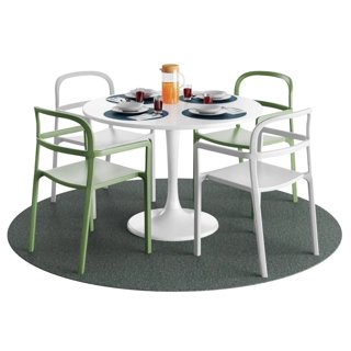 3D модель IKEA DOCKSTA Table And YPPERLIG Chair With Tableware для категории Мебель / Стол + стул - превью