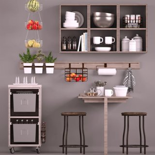 3D модель Kitchen Accessories для категории Кухня / Разное, Мебель - превью