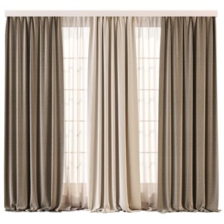 3D модель Herringbone and Sheer Curtain для категории Другие модели / Шторы - превью