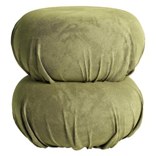 3D модель Ruched Dark Beige Velvet Pouf для категории Мебель / Другая мягкая мебель - превью