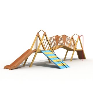 3D модель Combination of amusement equipment для категории Экстерьер / Детская площадка - превью