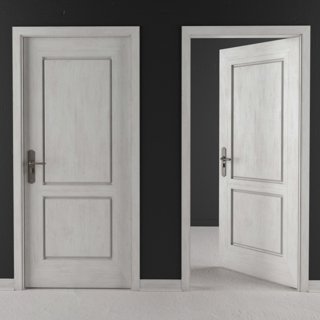 3D модель Door-Vintage two doors with walls для категории Другие модели / Двери - превью