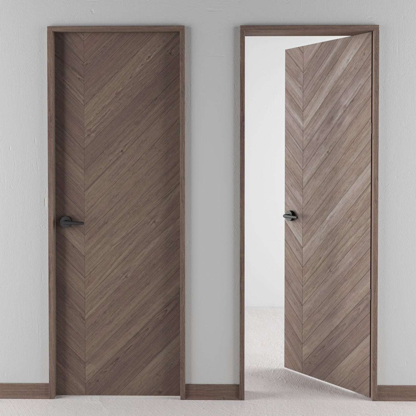 3D модель Chevron-door herringbone interior doors для категории Другие модели / Двери - превью